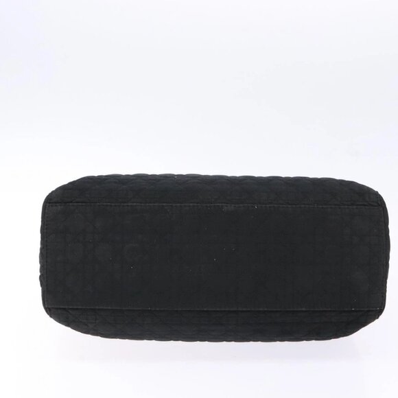 Christian Dior Lady Dior Canage Hand Bag Nylon Black Gold Auth ep10577 - Picture 7 of 16